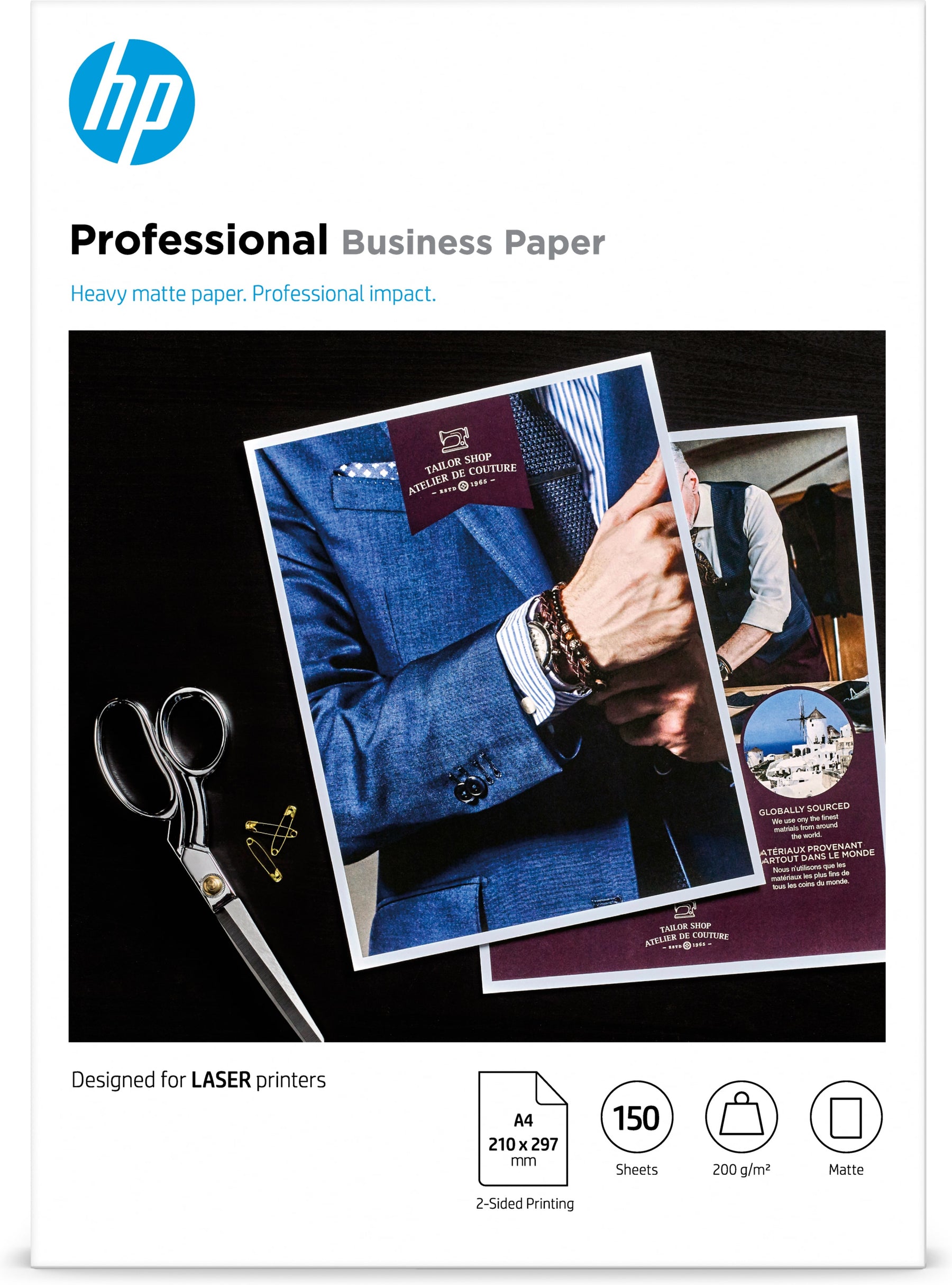HP Professional - Mate - A4 (210 x 297 mm) - 200 g/m² - 150 folha(s) papel fotográfico - para Laser MFP 13X, LaserJet Enterprise MFP M480, Neverstop 1001, Neverstop Laser MFP 12XX