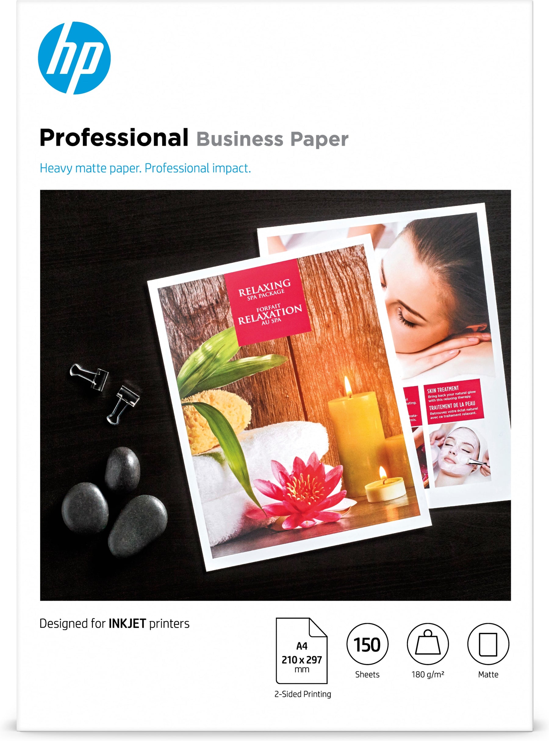 HP Professional - Mate - A4 (210 x 297 mm) - 180 g/m² - 150 folha(s) papel fotográfico - para Officejet 9012, Officejet Pro 77XX, 90XX, Smart Tank 51X, Smart Tank Plus 55X