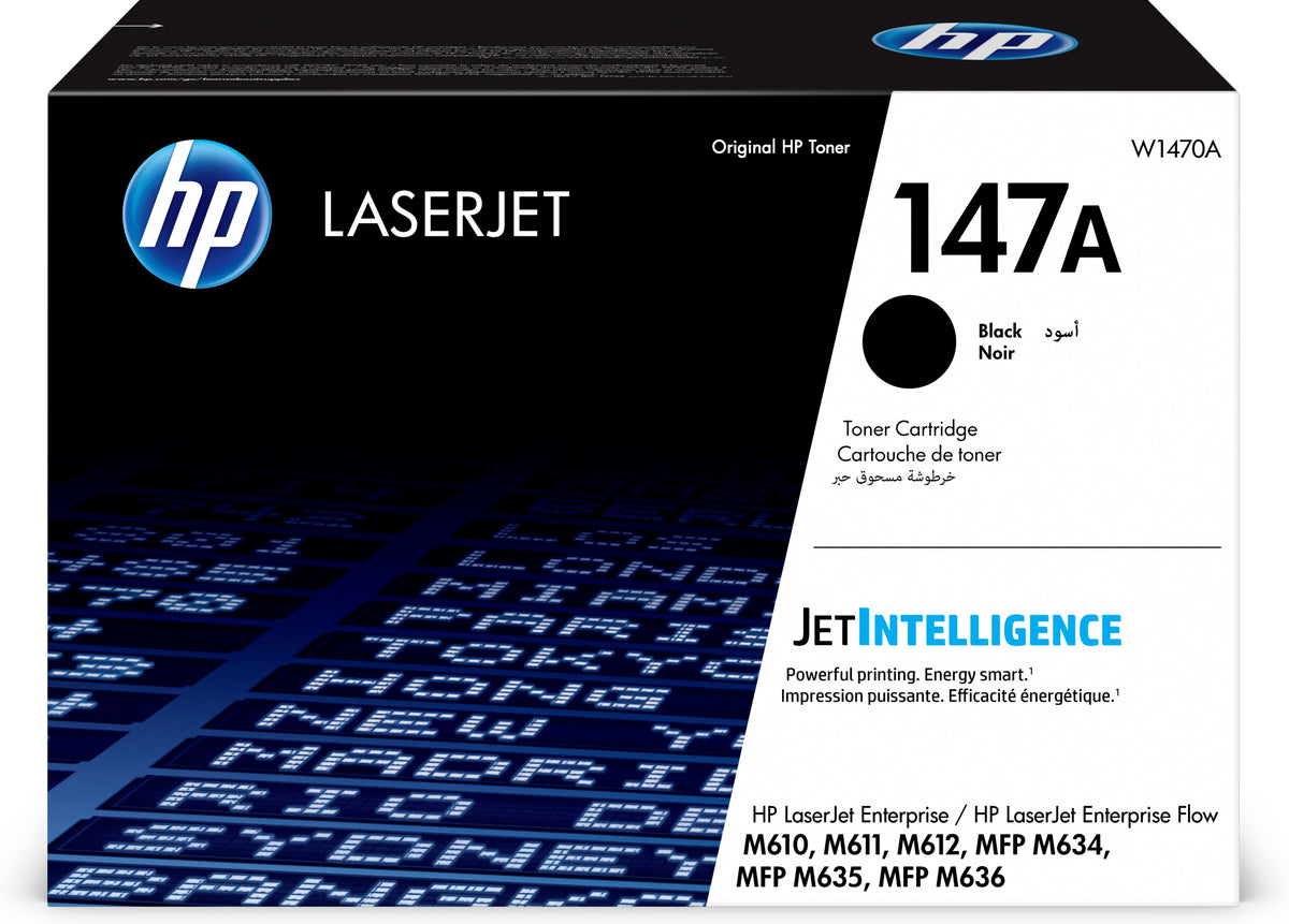 HP 147A - Black - Genuine - LaserJet - Toner Cartridge (W1470A) - for LaserJet Enterprise M610, M611, M612, MFP M634, MFP M635, MFP M636