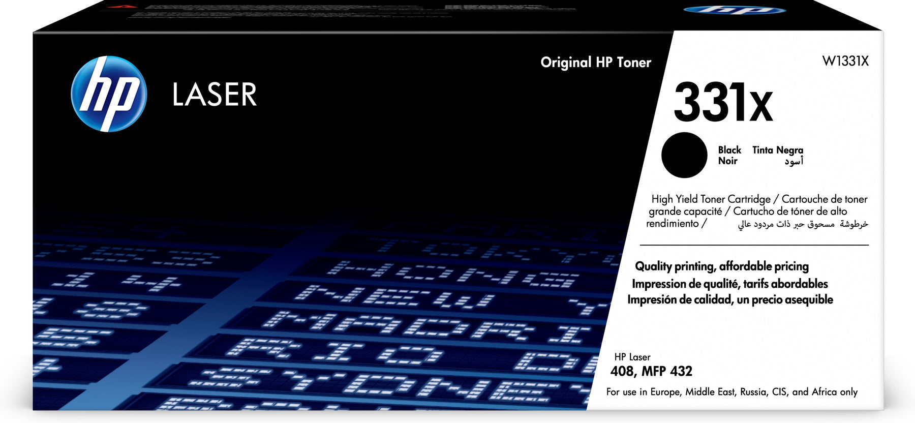 HP 331X - High Yield - Black - Genuine - Toner Cartridge (W1331X) - for Laser 408dn, MFP 432fdn