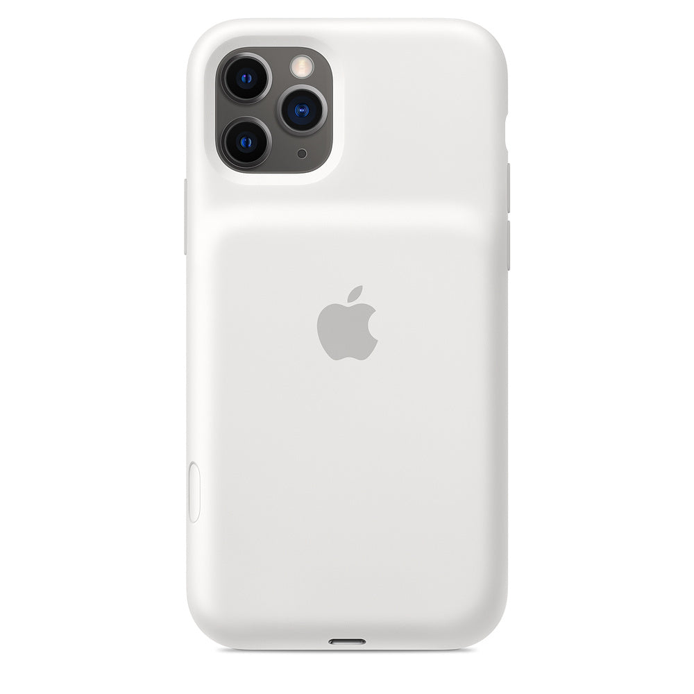 Apple Smart - Caixa de bateria tampa posterior para telemóvel - silicone, elastómero - branco - para iPhone 11 Pro