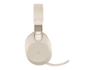Jabra Evolve2 85 MS Stereo - Auscultadores - tamanho completo - bluetooth - sem fios, com cabo - cancelamento de ruído activo - macaco de 3,5 mm - isolamento de ruído - bege - Certificado para Teams