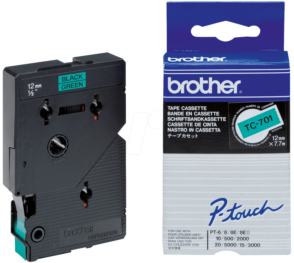 Brother - Black, Green - Roll (1.2 cm) 1 roll(s) of labels