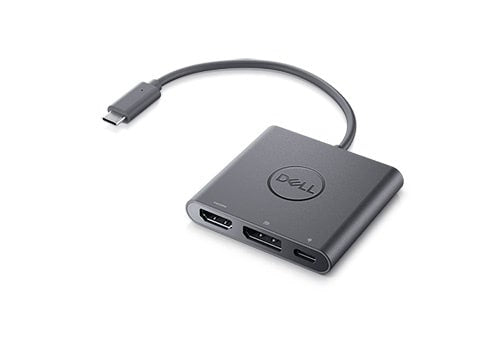 Dell Adapter USB-C to HDMI/DP with Power Pass-Through - Display Adapter - USB-C Male to HDMI, DisplayPort, USB-C (Power Only) Female - 18 cm - Support 4K, Power Transmission - for Dell 35XX, 55XX, Chromebook 3110, 3110 2-in-1, L