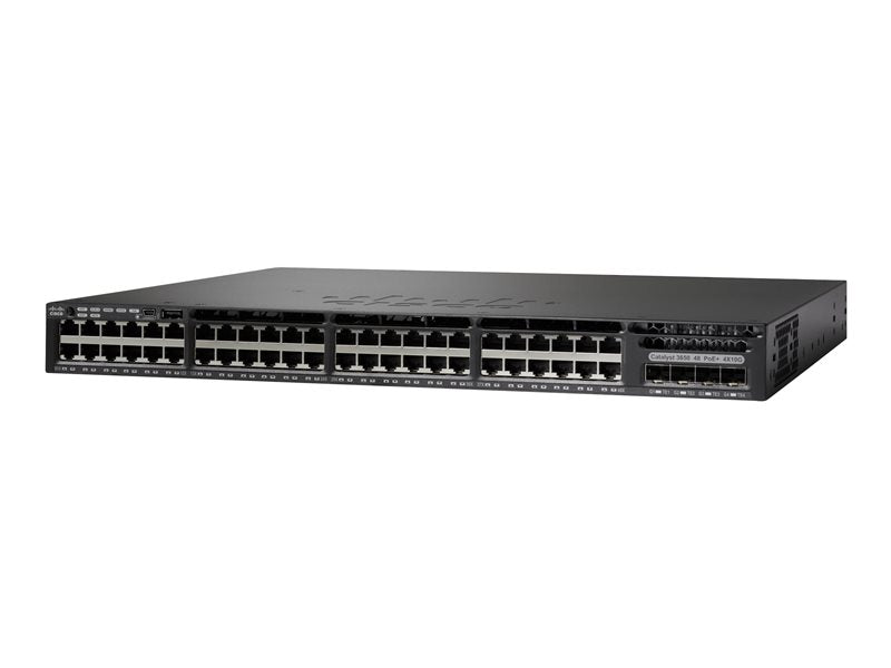 Cisco Catalyst 3650-48PS-S - Switch - L3 - Admin - 48 x 10/100/1000 (PoE+) + 4 x SFP - escritorio, montaje en riel - PoE+ (390 W) (WS-C3650-48PS-S)