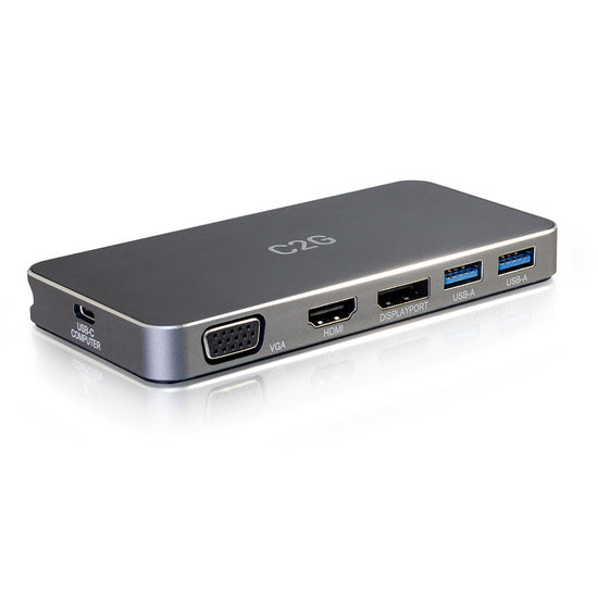 C2G Dual Monitor Docking Station - USB C to 4K HDMI, DIsplayPort & VGA - Docking Station - USB-C / Thunderbolt 3 - VGA, HDMI, DP