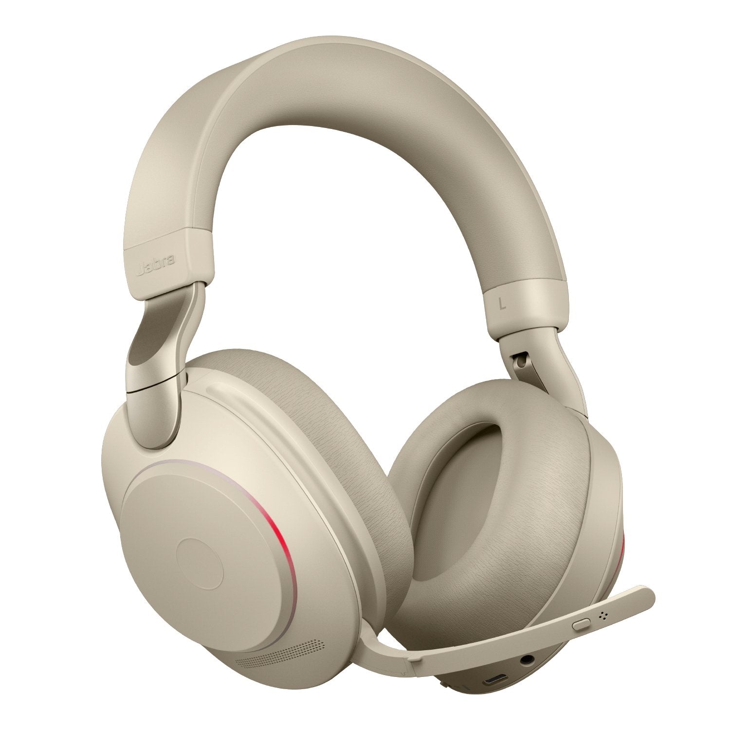 Jabra Evolve2 85 UC Stereo - Auriculares - tamaño completo - bluetooth - inalámbricos, con cable - cancelación activa de ruido - conector de 3,5 mm - aislamiento de ruido - beige