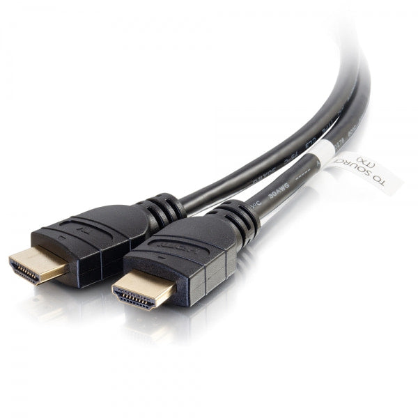 C2G 7.6m Active High Speed HDMI® Cable 4K 60Hz - In-Wall CL3-Rated - HDMI to Ethernet Cable - HDMI Male to HDMI Male - 7.6m - Shielded - Black - 4K Support, Active