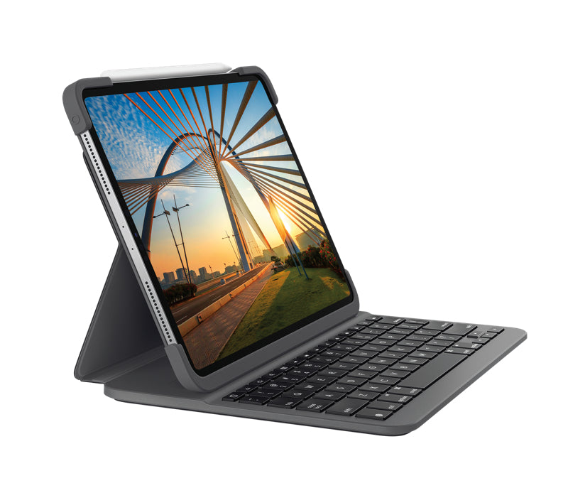 Logitech Slim Folio Pro - Keyboard & Folio Folder - Backlit - Wire