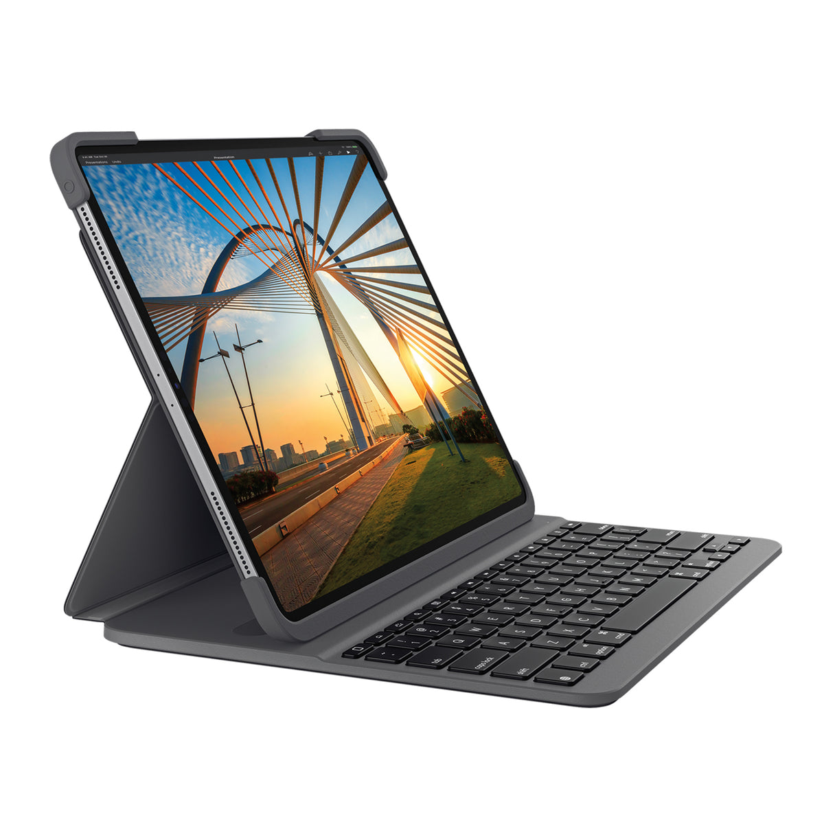 Logitech Slim Folio Pro - Keyboard & Folio Folder - Backlight - Wireless - Bluetooth LE - QWERTY - Italian - for Apple 12.9-inch iPad Pro (3rd Gen, 4th Gen)