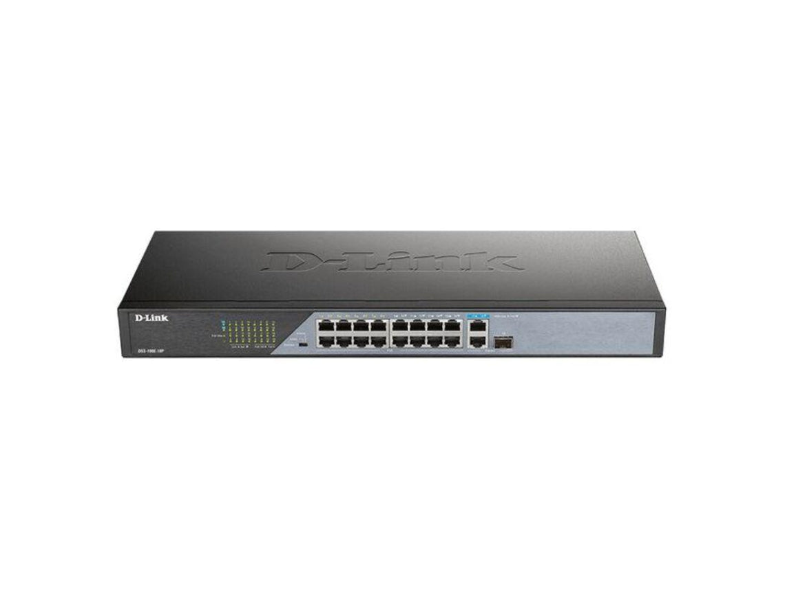 CONMUTADOR D-LINK 18 PUERTOS 10/100 VIGILANCIA POE DE LARGO ALCANCE NO GESTIONADO