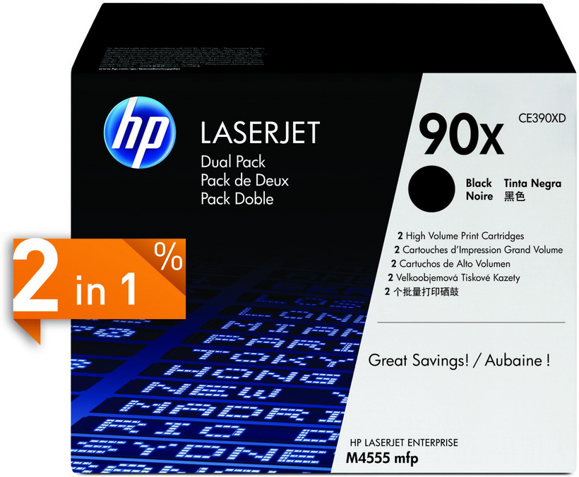 HP 90X - Pack de 2 - Alto Rendimento - preto - original - LaserJet - cartucho de toner (CE390XD) - para LaserJet Enterprise 600 M602, 600 M603, M4555