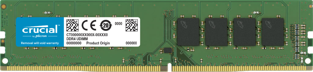 Crucial - DDR4 - module - 8 GB - 288-pin DIMM - 3200 MHz / PC4-25600 - CL22 - 1.2 V - unbuffered - no ECC