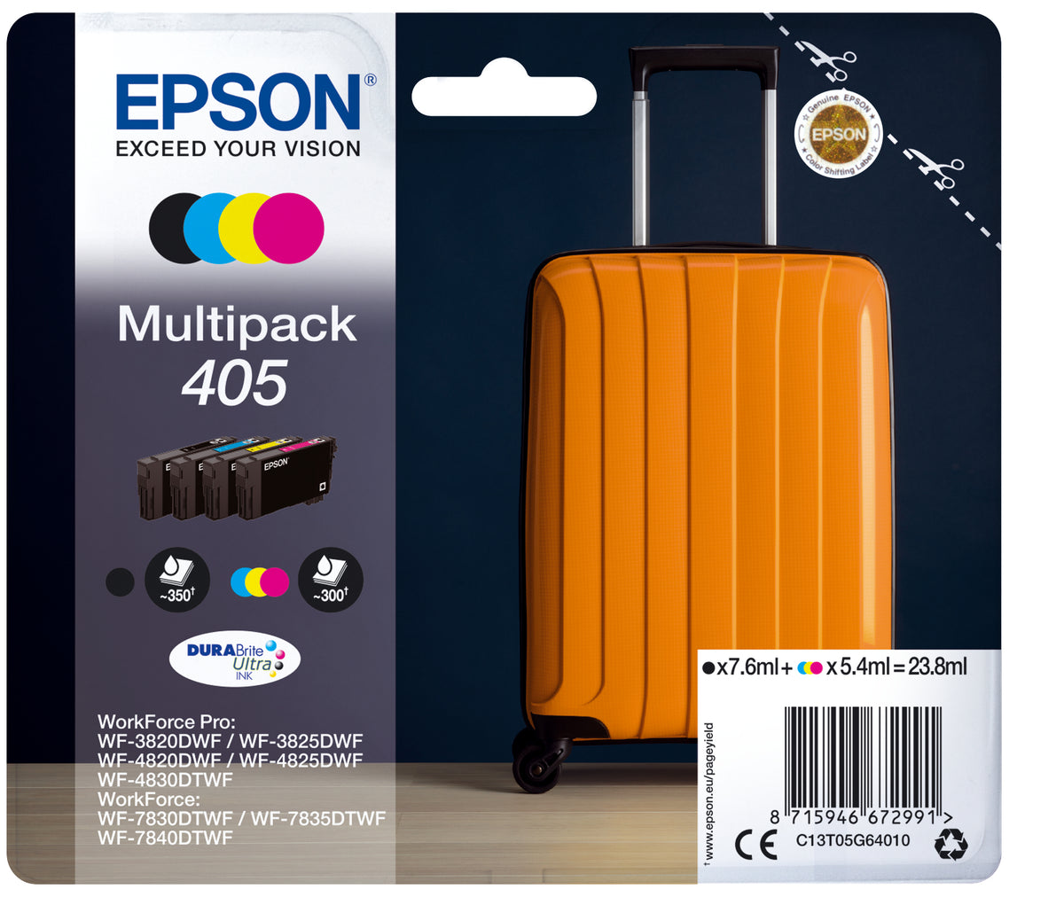 EPSON TINTEIRO PACK 4 CORES 405 WF-38xx/48xx