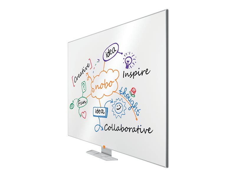 Nobo Classic - Quadro branco - montável na parede - 1800 x 900 mm - aço lacado - magnético - moldura de alumínio com tampas cinzentas