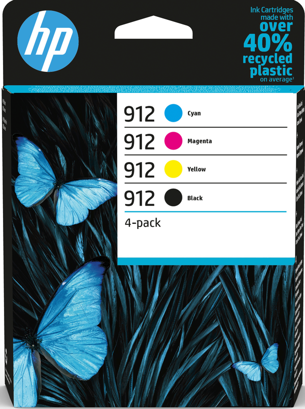 HP 912 - Pack de 4 - preto, amarelo, azul cyan, magenta - original - tinteiro - para Officejet 80XX, Officejet Pro 80XX