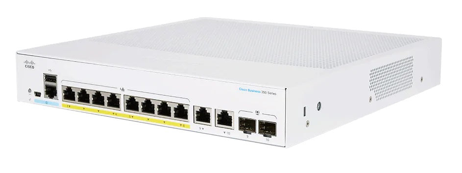 Cisco Business 250 Series CBS250-8FP-E-2G - Switch - L3 - Smart - 8 x 10/100/1000 (PoE+) + 2 x SFP combo - rail mountable - PoE+ (120W)