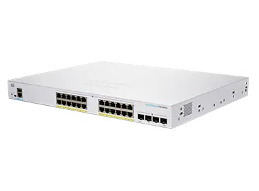 Cisco Business 250 Series CBS250-24FP-4X - Conmutador - L3 - Inteligente - 24 x 10/100/1000 (PoE+) + 4 x 10 Gigabit SFP+ - Montaje en riel - PoE+ (370 W)