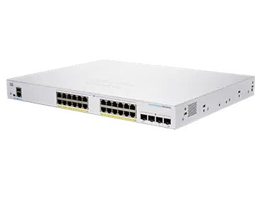Cisco Business 250 Series CBS250-24P-4G - Switch - L3 - Smart - 24 x 10/100/1000 (PoE+) + 4 x Gigabit SFP - Rail mountable - PoE+ (195W)
