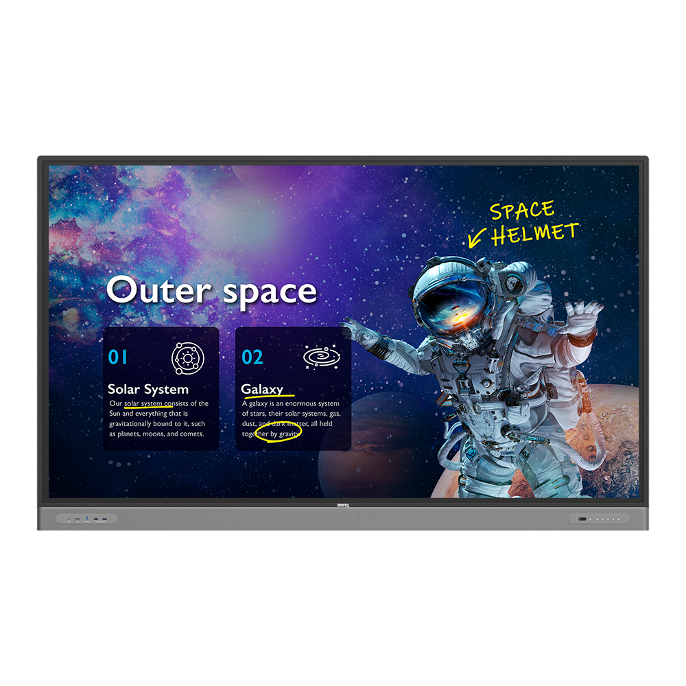 BenQ RM8603 - Pantalla LCD de clase diagonal de 86" con retroiluminación LED - interactiva - con pizarra interactiva integrada, pantalla táctil (multitáctil) y matriz de 6 micrófonos - 4K UHD (2160p) 3840 x 2160 - LED directo