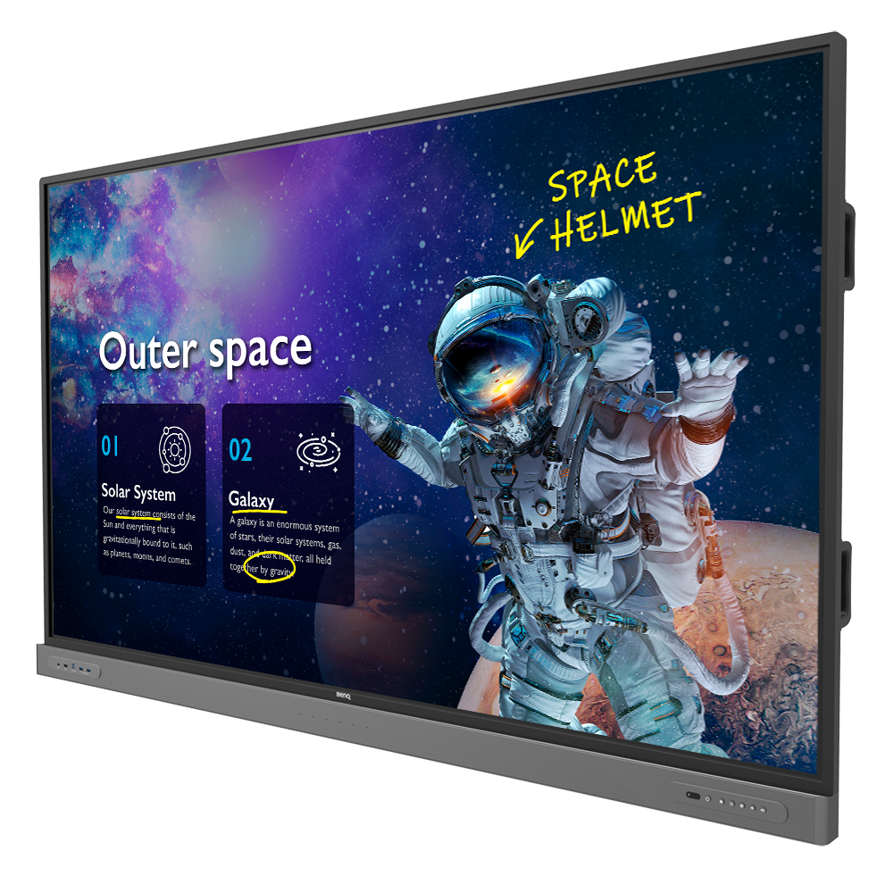 BenQ RM8603 - 86" Diagonal Class LCD display with LED backlight - interactive - with built-in interactive whiteboard, touchscreen (multi touch) and 6-microphone array - 4K UHD (2160p) 3840 x 2160 - Direct LED