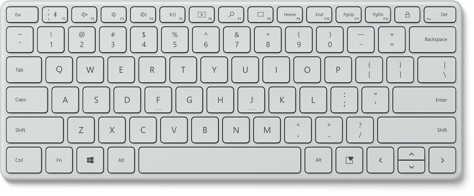 Microsoft Designer Compact - Keyboard - Wireless - Bluetooth 5.0 - International English - Glacier