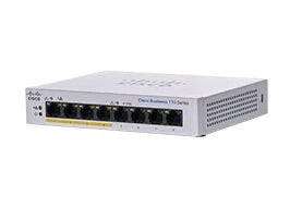 Cisco Business 110 Series 110-8PP-D - Switch - no management - 4 x 10/100/1000 (PoE) + 4 x 10/100/1000 - desktop, rail mountable, wall mountable - PoE (32W) - DC power