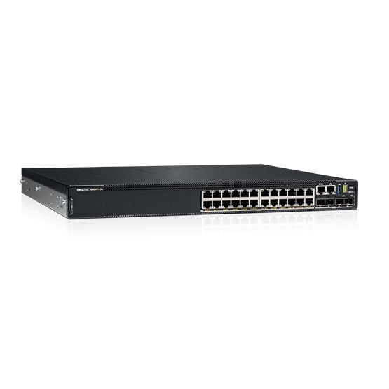 Dell PowerSwitch N3224PX-ON - Interruptor - L3 - Administrado - 24 x 10/100/1000/2.5G/5G/10GBase-T (PoE++) + 4 x 25 Gigabit SFP28 + 2 x 100 Gigabit QSFP28 - fluxo de ar frente para trás - montável em trilho - PoE++ - CAMPUS Smart Value