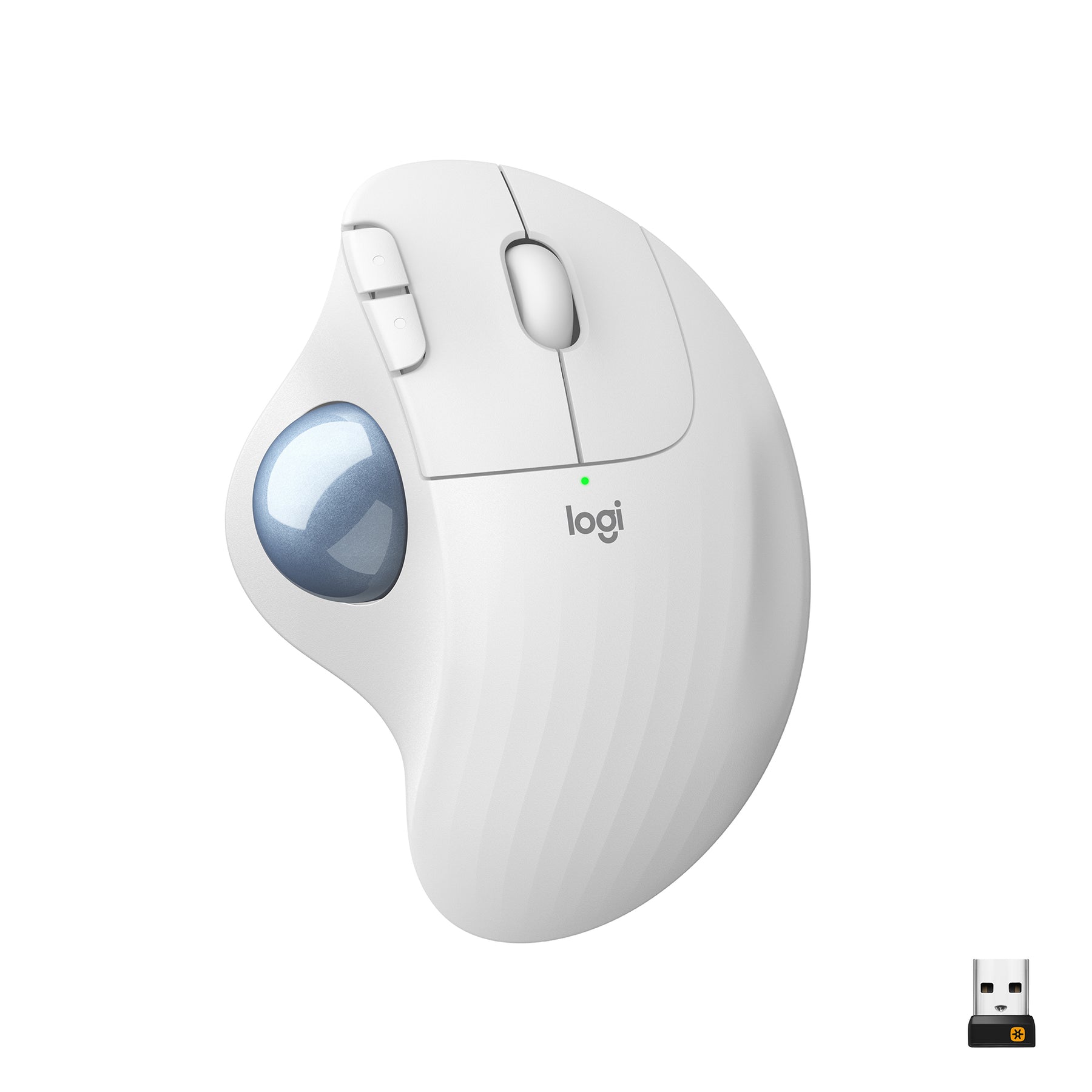 Logitech ERGO M575 - Trackball - óptico - 5 botões - sem fios - 2.4 GHz, Bluetooth 5.0 LE - receptor sem fio USB - esbranquiçado