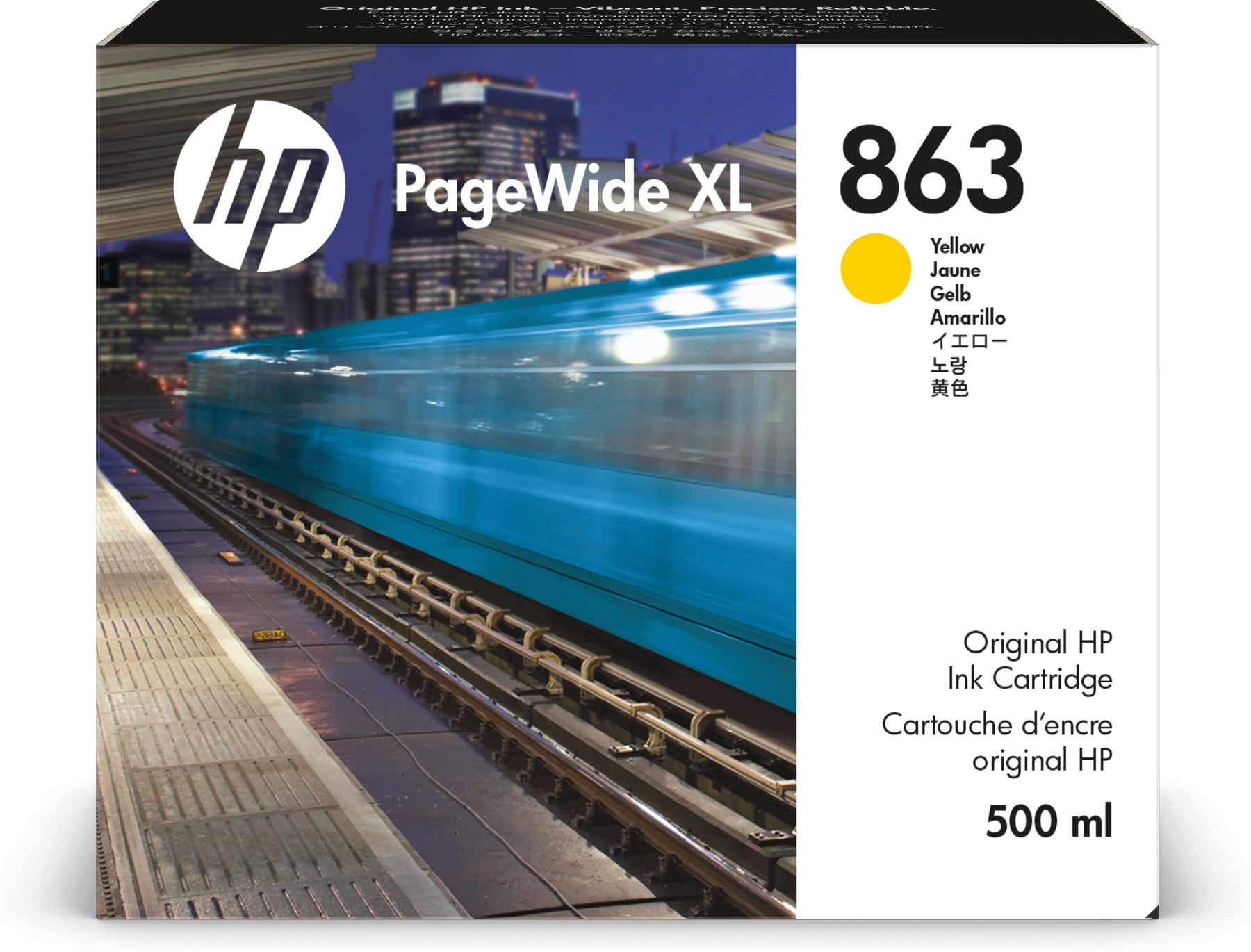 HP 863 - 500 ml - amarelo - original - PageWide XL - tinteiro - para PageWide XL 3920