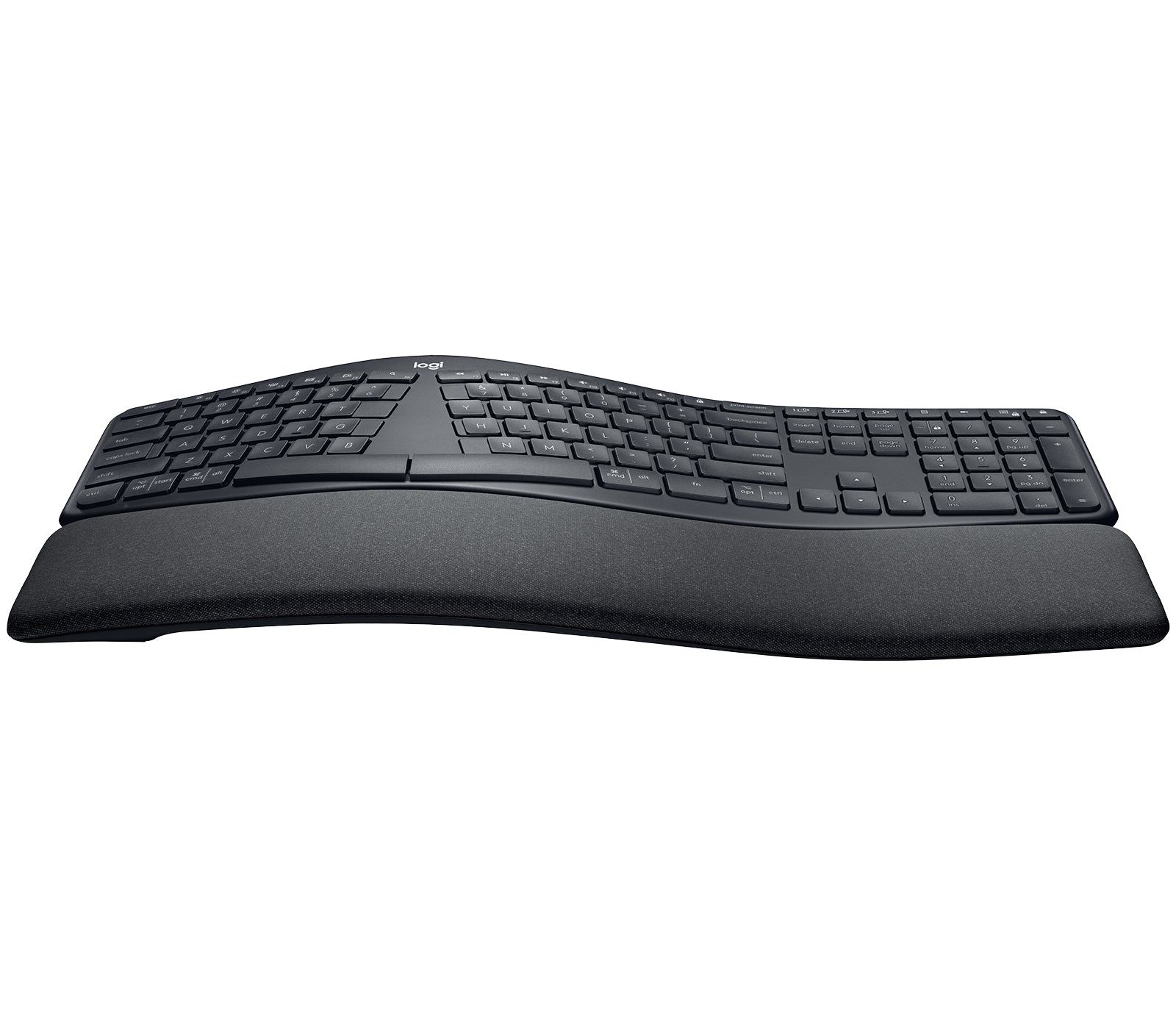 Logitech ERGO K860 - Teclado - sem fios - 2.4 GHz, Bluetooth 5.0 - QWERTY - Francês - grafite