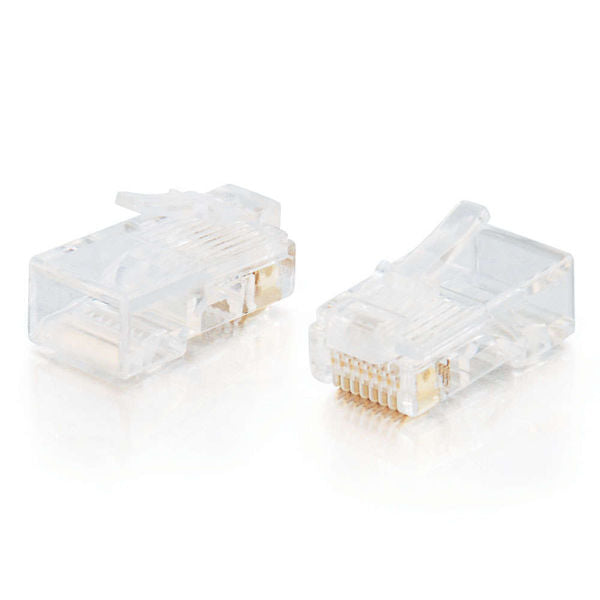 Enchufe modular C2G RJ45 Cat5E para cable trenzado plano - Conector de red - RJ-45 (M) - CAT 5e (paquete de 25)