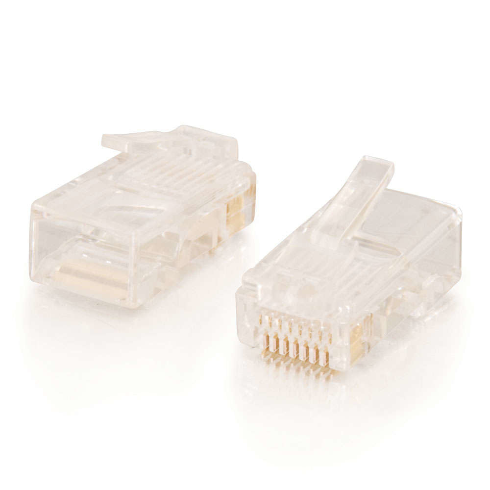 Enchufe modular C2G RJ45 Cat5E para cable trenzado redondo - Conector de red - RJ-45 (M) - CAT 5e (paquete de 50)