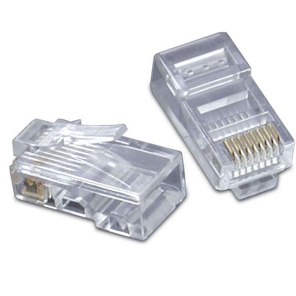 Enchufe modular C2G RJ45 Cat5E para cable trenzado plano - Conector de red - RJ-45 (M) - CAT 5e (paquete de 50)