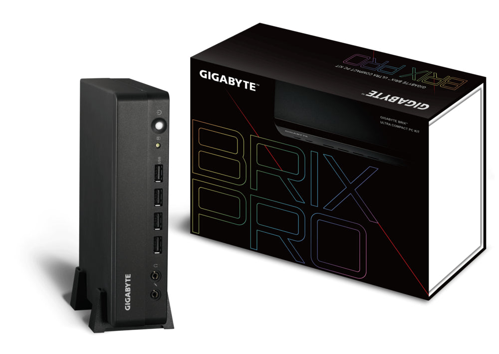 Gigabyte BRIX Pro GB-BSRE-1605 (rev. 1.0) - Barebone - Ultra Compact PC Kit - 1 x Ryzen Embedded V1605B / 2 GHz - RAM 0 GB - Radeon Vega 8 - GigE - WLAN: 802.11a/b/g/n/ac, Bluetooth 4.2