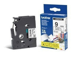 Brother TZe-221 - Standard Sticker - Black on White - Roll (0.9cm x 8m) 1 Cassette(s) Laminated Tape - For Brother PT-D210, D600, H110, P-Touch PT-1005, 1880, E800 , H110, P-Touch Cube Plus PT-P710