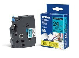 Brother TZe-551 - Black on Blue - Roll (2.4 cm) 1 Cassette(s) Laminated Tape - for Brother PT-D600, P-Touch PT-2730, 3600, D600, D800, E550, H500, P700, P750 , P900, P950