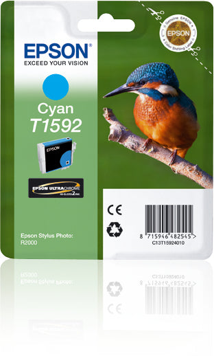 Epson T1592 - 17 ml - azul cian - original - blister - cartucho de tinta - para Stylus Photo R2000