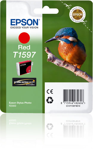 Epson T1597 - 17 ml - red - original - blister - ink cartridge - for Stylus Photo R2000