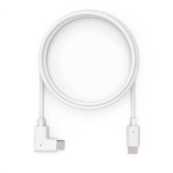 Compulocks 6ft USB-C to USB-C 90-Degree 2.0 Charge and Data Cable - USB Cable - Straight USB-C (M) to Right Angle USB-C (M) - 1.83m - White - for Compulocks Space Kiosk
