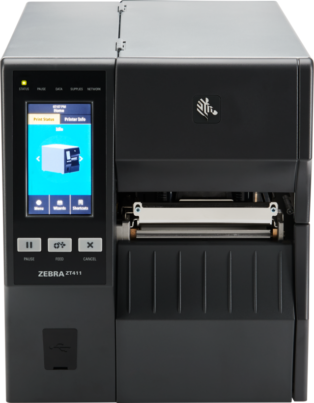 Zebra ZT400 Series ZT411 - Label Printer - Direct Thermal / Thermal Transfer - Roll (11.4 cm) - 203 dpi - Up to 356 mm/sec - USB 2.0, LAN, Serial, USB Host, Bluetooth 4.1 - Peeler