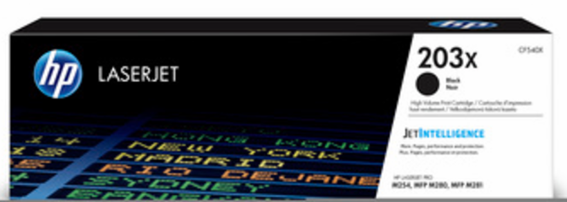 HP 203X - Alto Rendimento - preto - original - LaserJet - cartucho de toner (CF540X) - para Color LaserJet Pro M254dw, M254nw, MFP M280nw, MFP M281cdw, MFP M281fdn, MFP M281fdw