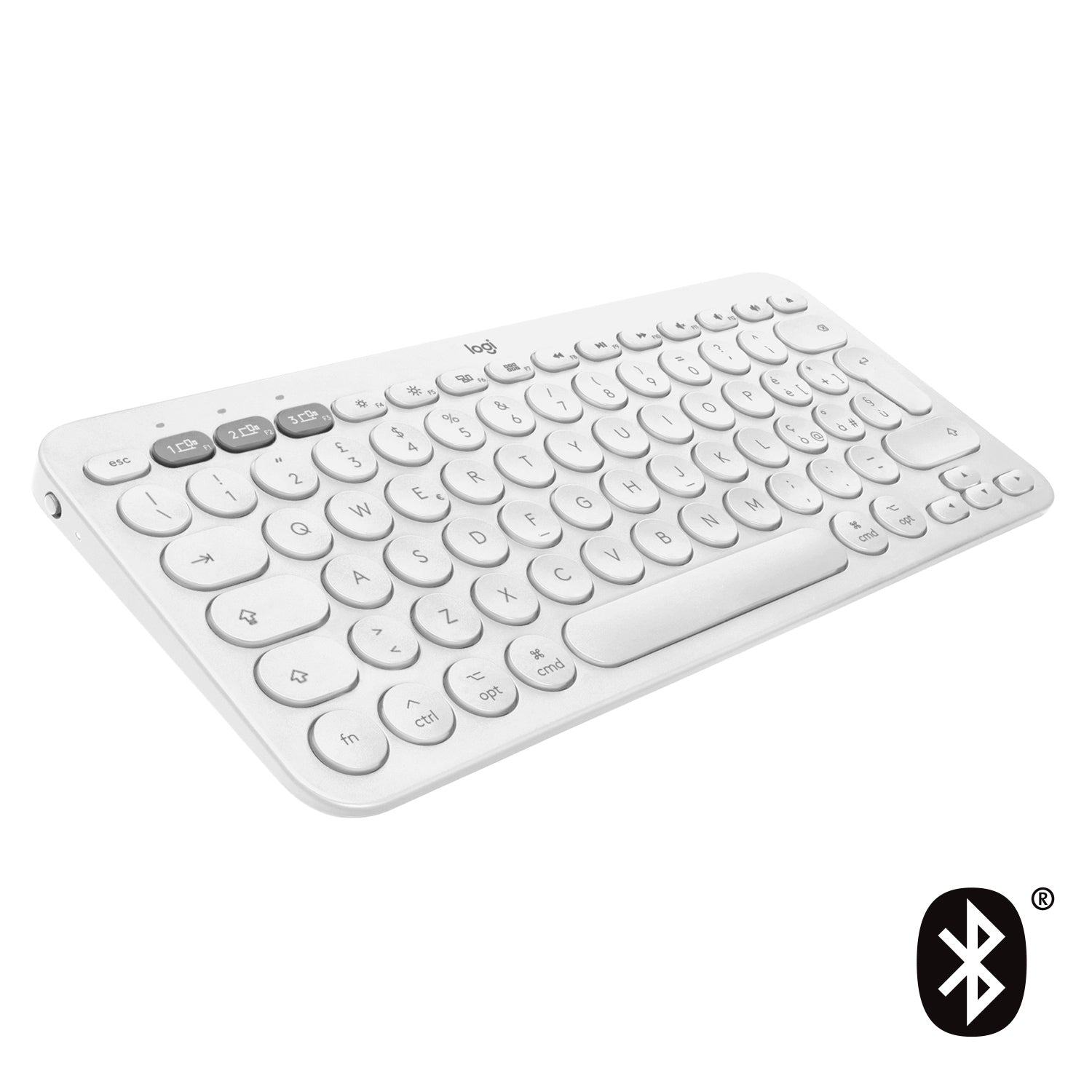 Logitech K380 Multi-Device Bluetooth Keyboard - Teclado - sem fios - Bluetooth 3.0 - QWERTY - Italiano - branco sujo