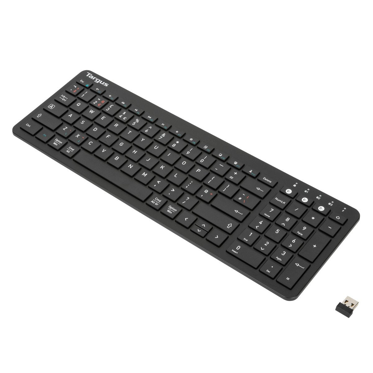 Targus - Teclado - antimicrobiano - inalámbrico - Bluetooth 5.1 - QWERTY - Reino Unido - negro