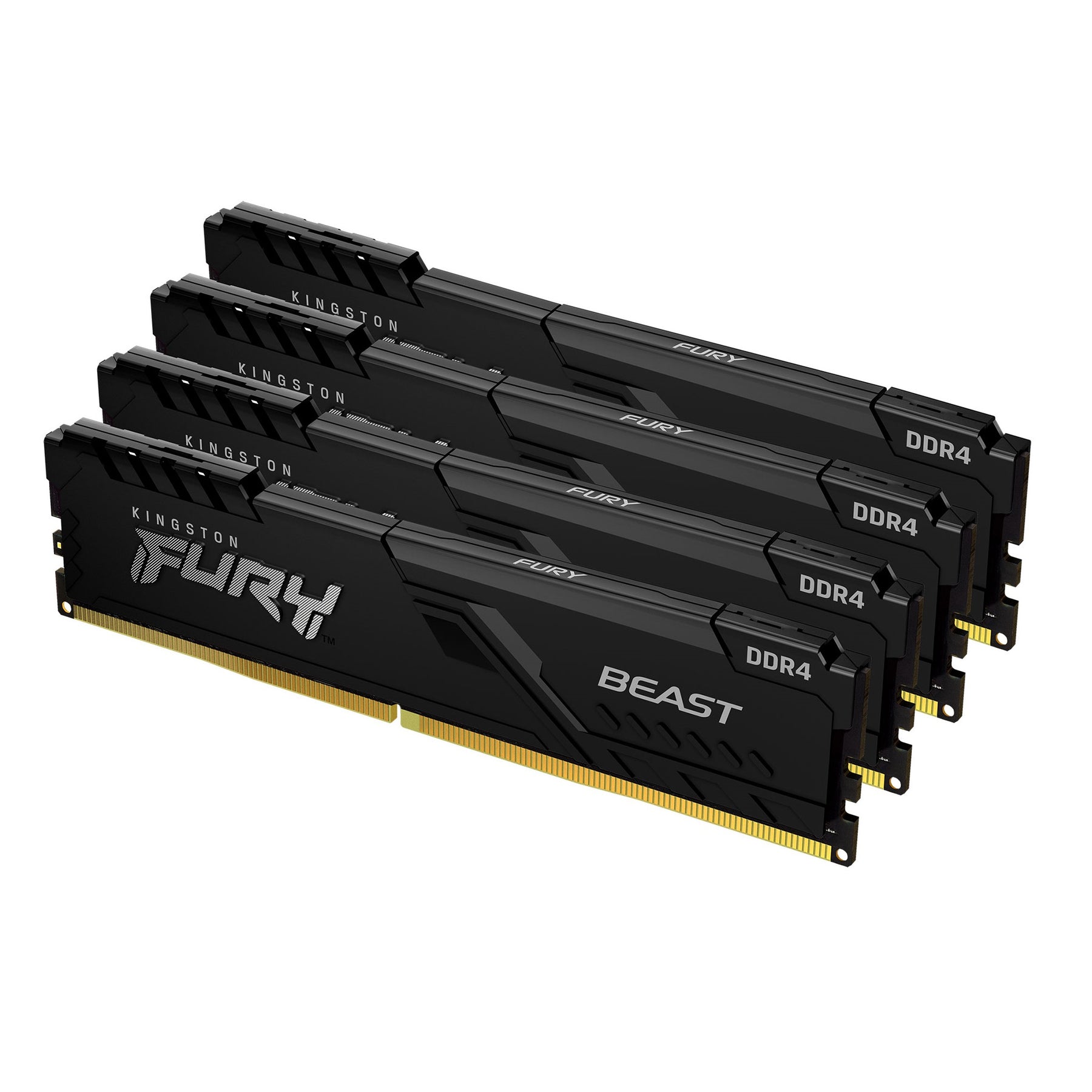 Kingston FURY Beast - DDR4 - kit - 32 GB: 4 x 8 GB - DIMM de 288 pines - 3600 MHz / PC4-28800 - CL17 - 1,35 V - sin búfer - sin ECC - negro