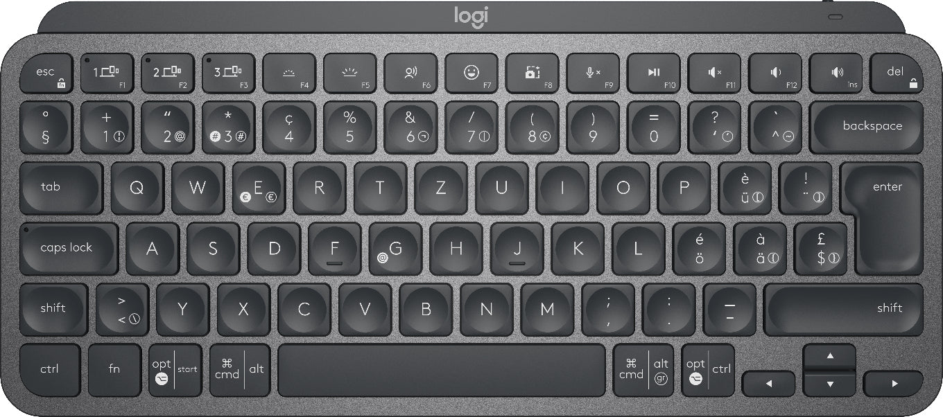 Logitech MX Keys Mini - Teclado - retroiluminação - Bluetooth - QWERTZ - Suíço - grafite