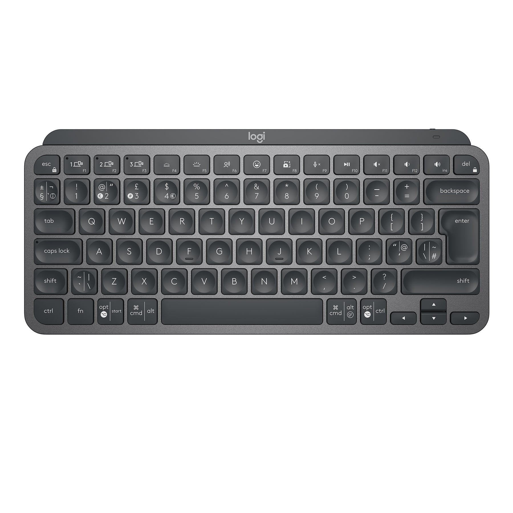 Logitech MX Keys Mini - Teclado - Retroiluminación - Bluetooth - QWERTY - Estándar internacional americano - Grafito