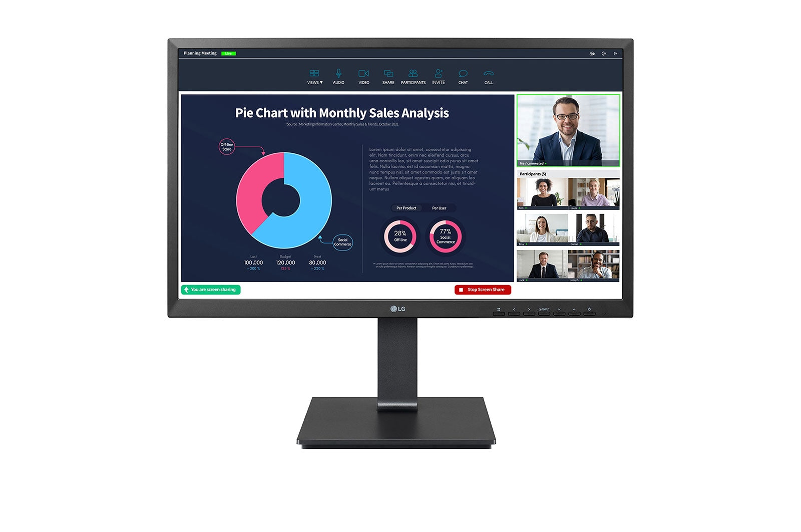 LG MONITOR IPS 24 (23.8) FHD HDMI DP USB-C WEBCAM COLUNAS HAS PIVOT 24BP750C