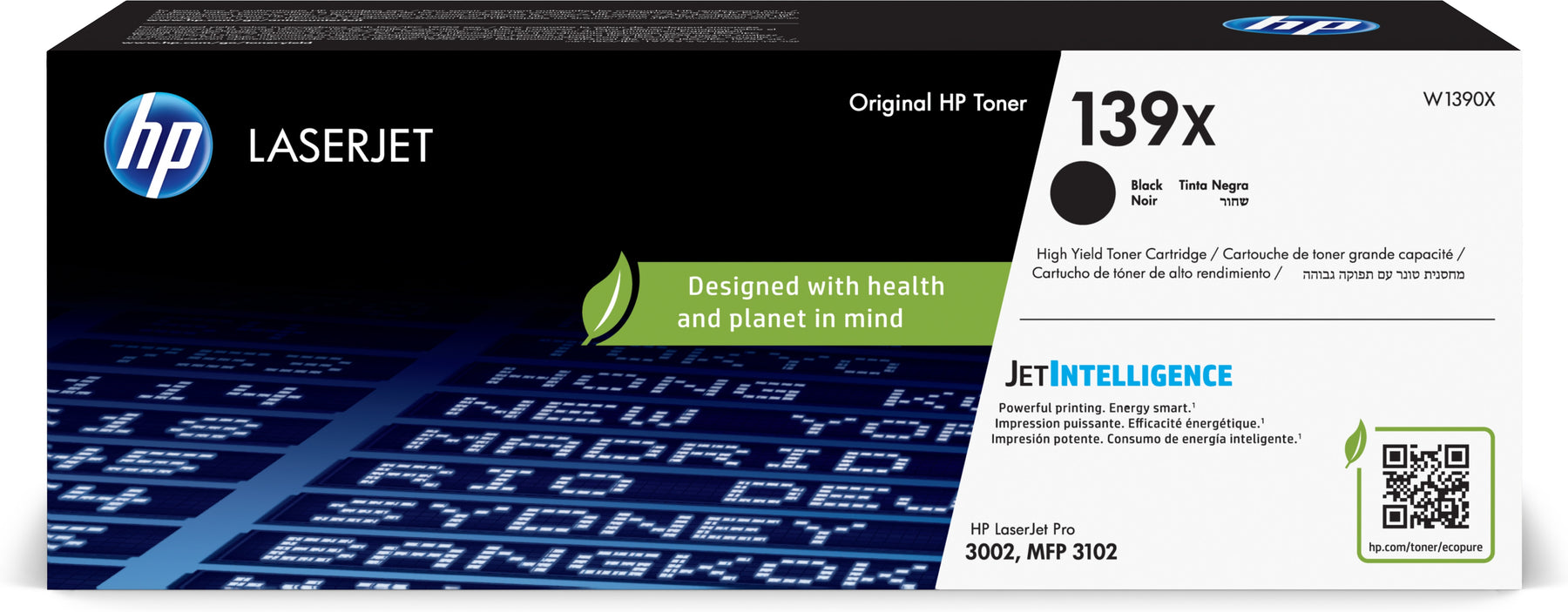 HP 139X - High Yield - Black - Genuine - LaserJet - Toner Cartridge (W1390X) - for LaserJet Pro 3002dn
