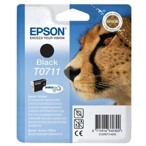 Epson T0711 - 7,4 ml - negro - original - blister - cartucho de tinta - para Stylus DX9400, SX115, SX210, SX215, SX218, SX415, SX515, SX610, Stylus Office BX310, BX610